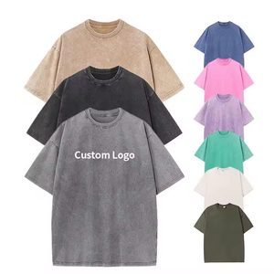 เสื้อยืดวินเทจทรงโอเวอร์ไซส์คุณภาพสูงแบบขายส่ง ผ้าฝ้าย 100% ซักกรด พิมพ์โลโก้ได้ตามต้องการ สำหรับผู้ชายและผู้หญิง ไซส์พลัส - Product Image 2