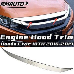 ชุดแต่งโครเมียมฝากระโปรงหน้ารถยนต์ ครอบกระจังหน้า สำหรับ Honda Civic ปี 2016-2018 - Product Image 1