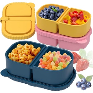 Silicone Double-Layer Disposable Lunch Box <b>Snack</b> and Sauce <b>Container</b> - Product Image 3