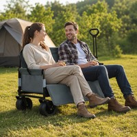 Chariot de camping pliable avec sièges, capacité 250 kg, chariot de camping pliable, poussette, canapé-voiture pour festivals de musique en plein air, pêche