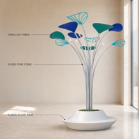 Sculpture d'art moderne en acier inoxydable éclairée, motif feuille creuse, pour aménagement paysager public extérieur, grand ornement décoratif