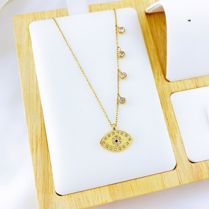 Artificial 18K chapado en oro de <span class=keywords><strong>mal</strong></span> de ojo parejas amor COLLAR COLGANTE de joyería de diamantes con Dropshipping. Exclusivo. - Product Image 5