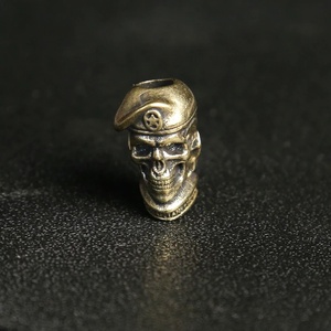 Soldado Ruso con Calavera DIY, Fidget Spinners de Metal y Cobre, Colgantes de Cordón con Estrella de Cinco Puntas, Cuentas de Latón Hechas a Mano - Product Image 1