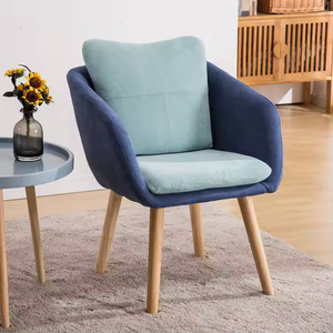 <span class=keywords><strong>Fauteuil</strong></span> de chambre à coucher en tissu velours de style nordique moderne avec pieds en <span class=keywords><strong>bois</strong></span>, <span class=keywords><strong>fauteuil</strong></span> de restaurant - Product Image 4