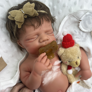 ตุ๊กตาซิลิโคนแบบเต็มปากเปิดขนาด50ซม. ตุ๊กตาแฟชั่นคืนสภาพเหมือนจริงพร้อมแก้มอ้วนและผมสั้นสำหรับสะสมศิลปิน - Product Image 1