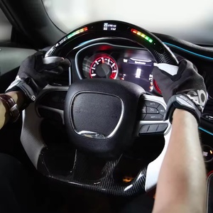 Volant intelligent LED personnalisé de luxe adapté aux <span class=keywords><strong>Dodge</strong></span> Charger Challenger Hellcat Durango <span class=keywords><strong>SRT</strong></span> 2015+ en fibre de carbone véritable - Product Image 2