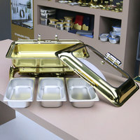 Ensemble chauffe-plats 9L en acier inoxydable détachable pour buffet d'hôtel, restaurant, fête et traiteur.