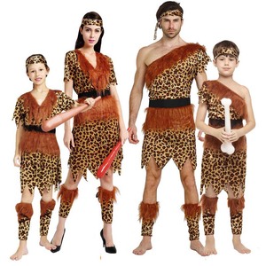 Disfraz Infantil de Halloween de Hombre Salvaje con Estampado de Leopardo, Disfraz de Indio Primitivo de Cavernícola con Pelo Largo TRAD-008 - Product Image 2