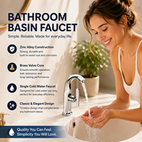 Robinet de lavabo monotrou en alliage de zinc chromé abordable, robinet colonne chromé de haute qualité pour le marché africain