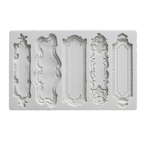 Molde de Silicona para Decoración de Pasteles y Fondant, con Forma Rectangular 3D, 5 Diseños Clásicos, Estilo Europeo y Americano, Retro, para Fotos - Product Image 5