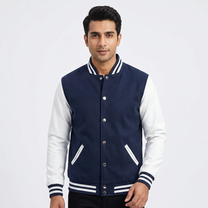 Custom Luxury Coated Canvas Formal Varsity Jacket for <b>Men</b> College Baseball with Custom Colors - Product Image 1
