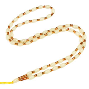 قلادة من الخرز الزجاجي واليشم مع سلسلة خرز وحبل تعليق من الأوبسيديان واليشم - Product Image 5