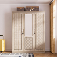 Armoire de chambre à coucher au design moderne, placard à vêtements, armoire 3 portes avec miroir.