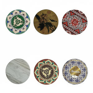 Sous-verres en céramique de l'usine Source, ronds, absorbants l'eau, isolants thermiquement, à motif floral, promotionnels - Product Image 1