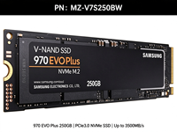 SSD Internal Solid State Drive 970 EVO Plus 250GB M.2 NVMe MZ-V7S250BW PCIe3.0 X4 M-Key 2280