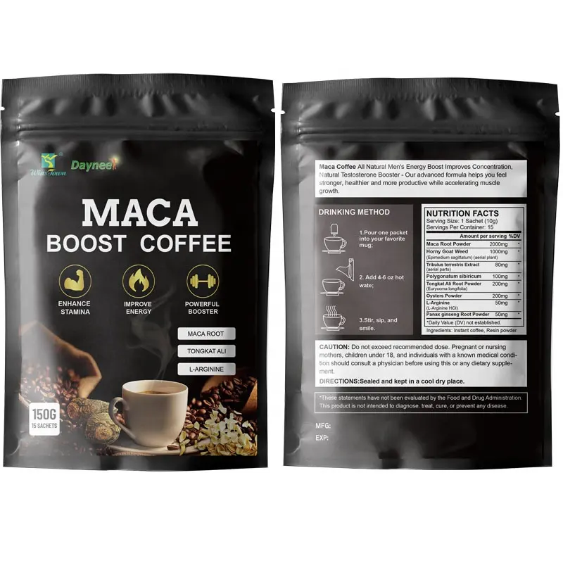 Black maca Booster coffee male energy powder maca kopi instan untuk pria maca energy Coffee