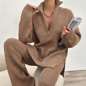 Tùy chỉnh của phụ nữ Ngủ thời trang phòng chờ mặc bộ phụ nữ chia cao thấp HEM <span class=keywords><strong>Tee</strong></span> & Quần Pyjama phụ nữ gân loungewear Bộ - Product Image 4