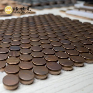Di alta qualità Penny Round di rame antico in metallo mosaico di <span class=keywords><strong>piastrelle</strong></span> di Design elegante per parete interna pavimento soggiorno Villa Hotel arredamento - Product Image 5