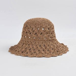 หมวกสานทรงกลมปีกกว้างสำหรับผู้หญิง รุ่นใหม่ล่าสุดสำหรับฤดูร้อน เหมาะสำหรับกิจกรรมกลางแจ้ง ป้องกันแสงแดด ใช้ได้ทั้งชายหาดและกิจกรรมอื่นๆ - Product Image 3