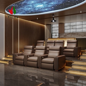 <span class=keywords><strong>Sofa</strong></span> bioskop daya dapat diatur, sandaran tangan kayu kursi malas desain Modern mewah untuk furnitur teater Rumah - Product Image 3