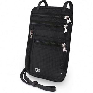 Échantillon gratuit Vente en gros RFID Noir Porte-passeport de voyage Pochette pour carte d'identité Portefeuille Sac - Product Image 1