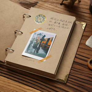 Carnet à feuilles mobiles A5 Tgyw, <span class=keywords><strong>album</strong></span> photo DIY, scrapbook, journal en papier kraft vierge, livre de souvenirs de voyage, cadeau avec couverture en kraft - Product Image 2