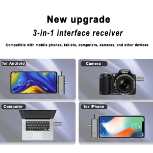 3-in-1 <strong>Interface</strong> 2.4G Wireless Lavalier Microphone for Mobile Phones Tablets <strong>Computers</strong> Cameras Collar Clip Record Mini <strong>Mic</strong> - Product Image 3