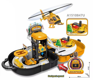Sac à dos STEM KIDS CONSTRUCTION PARKING <span class=keywords><strong>LOT</strong></span> avec voiture et <span class=keywords><strong>avion</strong></span> en métal moulé sous pression, 37 pièces - Product Image 1