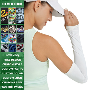 Manchons de bras respirants en soie glacée de haute qualité avec logo personnalisé, anti-UV, pour femmes et hommes, pour la course, la conduite, la randonnée, avec support de petites commandes - Product Image 3