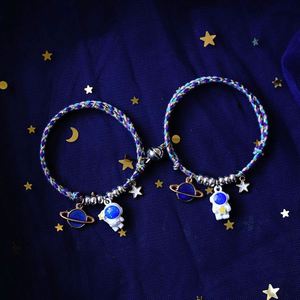 Fashion Astronaut Spaceman Pick Star Couple Magnetic <b>Bracelet</b> Valentine's Day Gift <b>Bracelet</b> Braided <b>Rope</b> Lover <b>Bracelet</b> - Product Image 3