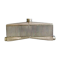 Intercooler Universal FMIC Turbo kembar 2-in-1-Out terpoles 27 "x12.5 * 3" aliran vertikal untuk FORD USA 2004-2016 4.6 V8