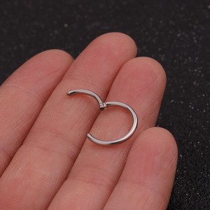 YW 16G completamente de acero inoxidable nariz anillo pendientes pequeño cartílago clic aro con bisagras segmento <span class=keywords><strong>orbital</strong></span> hélice <span class=keywords><strong>Piercing</strong></span> joyería - Product Image 5