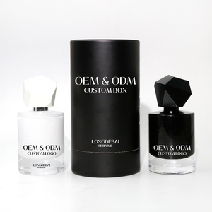 Botella de Perfume Redonda de Vidrio Personalizada de 50 ml, 30 ml, 100 ml, Botella de Perfume Blanca Mate con Tapa de Forma Poligonal Única - Product Image 2
