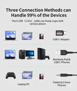 ONIKUMA X81 professional ear-wrapped wired computer USB gaming headset noise reduction call center headset with microphone - Product Image 5