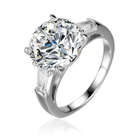 Bijoux fins GRA certifié Premium 5CT S925 bague Moissanite coupe ronde en argent Sterling pour les bijoux de mariage de la Saint-Valentin