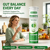 Comprimé effervescent probiotique végétalien OEM, probiotiques + prébiotiques, 18 milliards d'UFC, complément probiotique