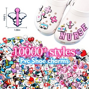 Adornos de Lujo al por Mayor para Zapatos de Enfermería y Sanitarios de PVC y Goma, Botones y Hebillas Personalizadas para Decoración Superior de Zuecos - Product Image 1