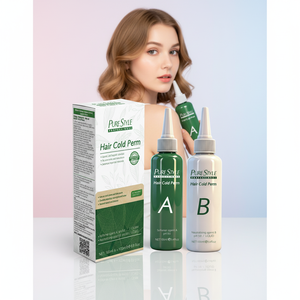 PureStyle 2-en-1 Crème permanente professionnelle à froid pour cheveux, tenue longue durée, ondulations et boucles, parfum frais, 100ml+100ml pour adultes - Product Image 1