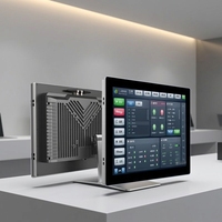 Écran tactile industriel LCD mural de type condensateur-résistance pour atelier, tout-en-un, basé sur X86/ARM, Windows 7, pour contrôle industriel