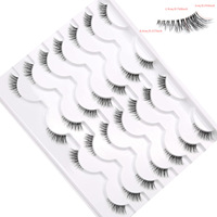 Faux cils synthétiques européens et américains pour l'approvisionnement transfrontalier, 14 paires, cils coupés en deux, longueur allongée pour le coin externe de l'œil