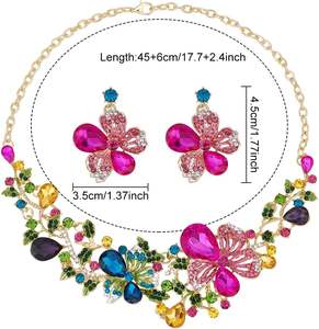 4 pièces Africain Cubic Zirconia Extra Large Collier Femmes Fête De Mariage Dubaï Plaqué Or De Luxe Grands Ensembles de Bijoux pour les Mariées - Product Image 2