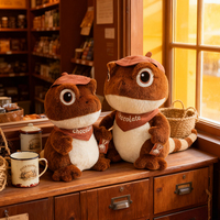 Peluche Lézard Mignonne : Poupée Gecko Habillée en Peluche Douce, Reptile en Peluche Chocolat pour la Vente en Gros aux Détaillants et la Revente