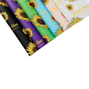 Sunflower Rose Flower Wrapping Paper Florist Floral Wrapping Paper for Bouquet Factory Wholesale New Waterproof Gravure Printing