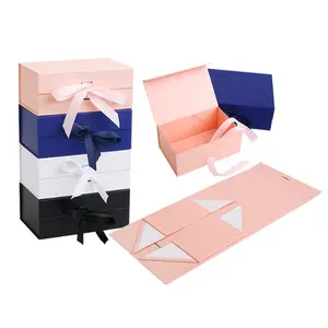 环保可回收化妆品纸板盒刚性奢华婚礼情人节生日可折叠纸质礼品盒包装