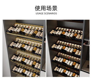 Custom Made Modern Wooden & Glass <b>Wine</b> <b>Rack</b> <b>Modular</b> Storage Display Shelf for Home Furniture Horizontal or Angled Placement - Product Image 4