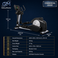 Máquina Elíptica Magnética Comercial de Alta Resistencia GM, Capacidad de 200 kg, Consola LED/LCD, Máquina de Cardio de Cuerpo Completo de Bajo Impacto