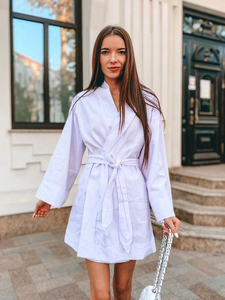 Women's <strong>Robe</strong> Women's V-neck <strong>Waffle</strong> Cotton Hemp Luxury Wrapped Bathrobe - Product Image 3