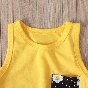 Mùa Hè Châu Âu Phong Cách Trẻ Em Của Vest + Hoa Mô Hình Quần Short + Headband Ba Pcs Bộ Của Trẻ Em Của Mặc Cô Gái Quần Áo - Product Image 3