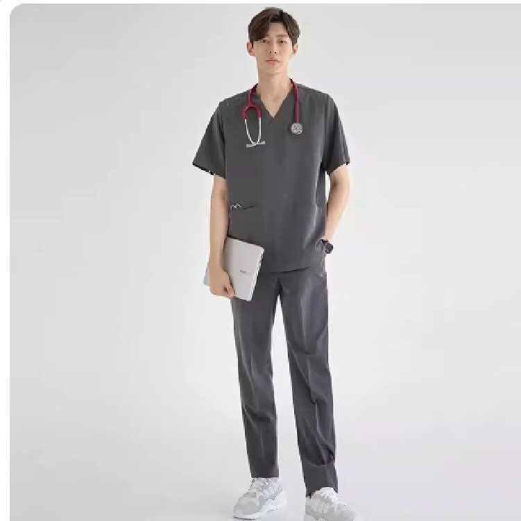 Costume homme gris foncé stretch à manches courtes