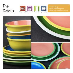 Vente en gros <span class=keywords><strong>assiette</strong></span> céramique en terre cuite <span class=keywords><strong>assiette</strong></span> en grès bol tasse ensemble de dîner service de table vaisselle - Product Image 3